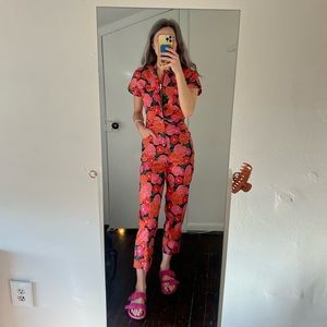 Mixed by Nasrin Ruby Floral Jumpsuit